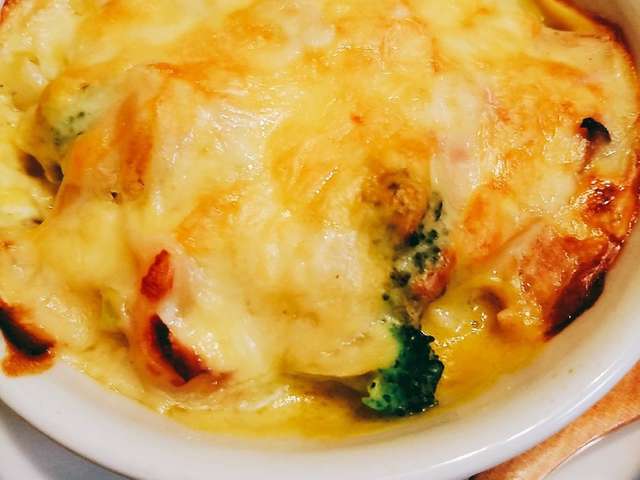 かぼちゃとエリンギの豆乳クリームグラタン